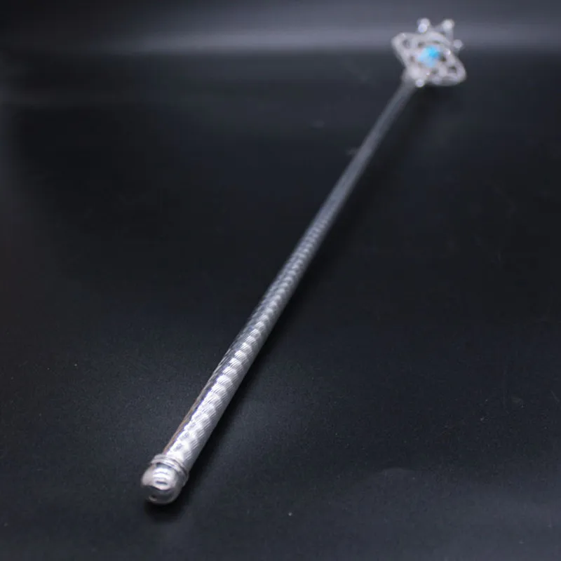 High Quality Fairy Princess Queen Flower Scepter Blue Rhinestone Decor Wand Role Play Accessories Clothing Props Wedding Scepter