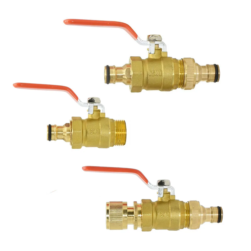 

Brass 16mm Nipple Quick Connector Valve 3/4inch Thread Copper Water Pipe Connector Repair Metal Water Pipe Fittings