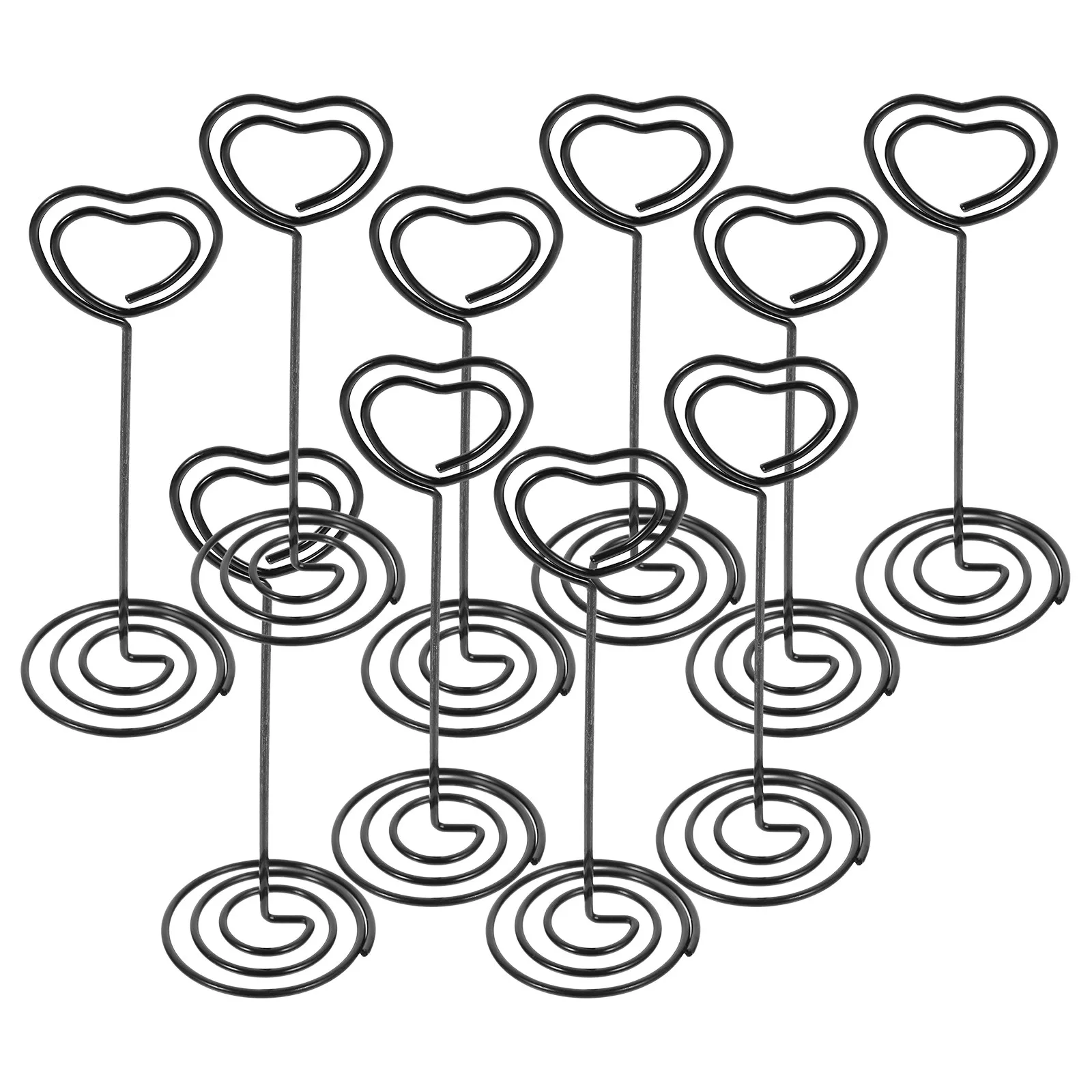 10Pcs Star Memo Clips Steel Wire Robust Table Number Holder Photo Card Stand Display Clips Table Number Holders Black