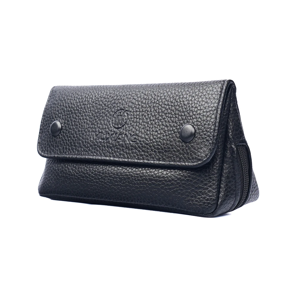 MUXIANG Single Pipe Pouch PU Leather Black Portable Tobacco Pipe Bag Case Holder for Pipe Tools
