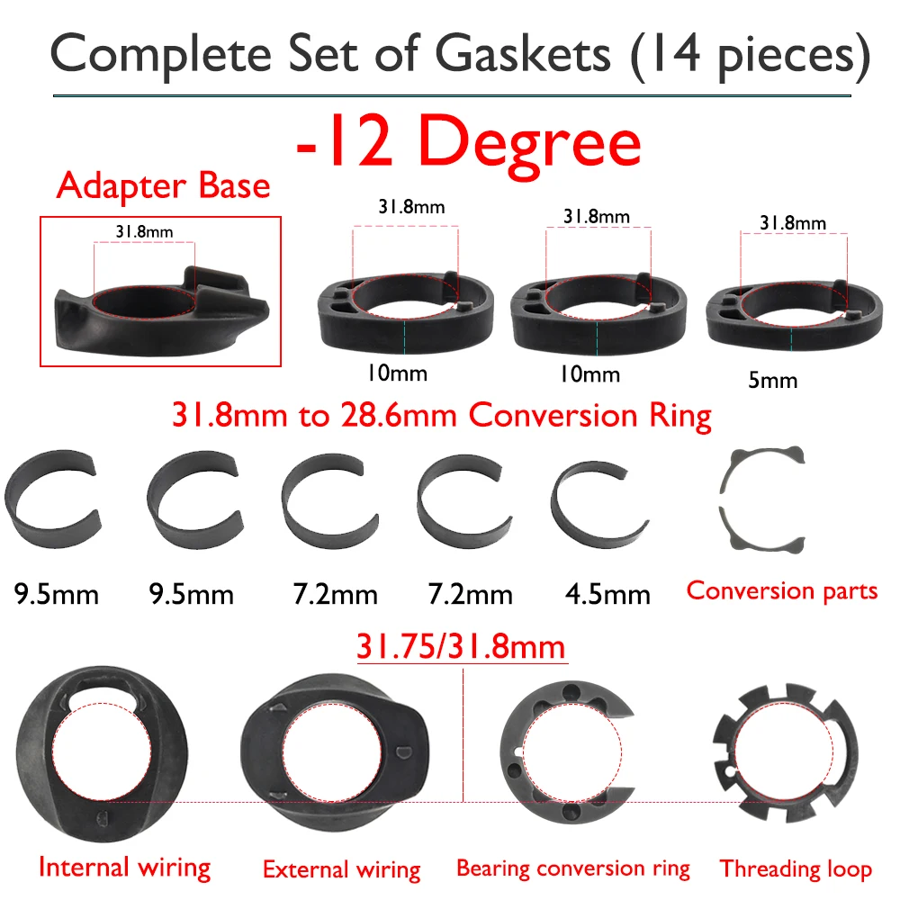 IX2/IX4 Stem Computer Mount Stand, Cycling Accessories, Fit for Road, MTB, Bicycle Stem, 6, 12, 17 Degree Gaskets