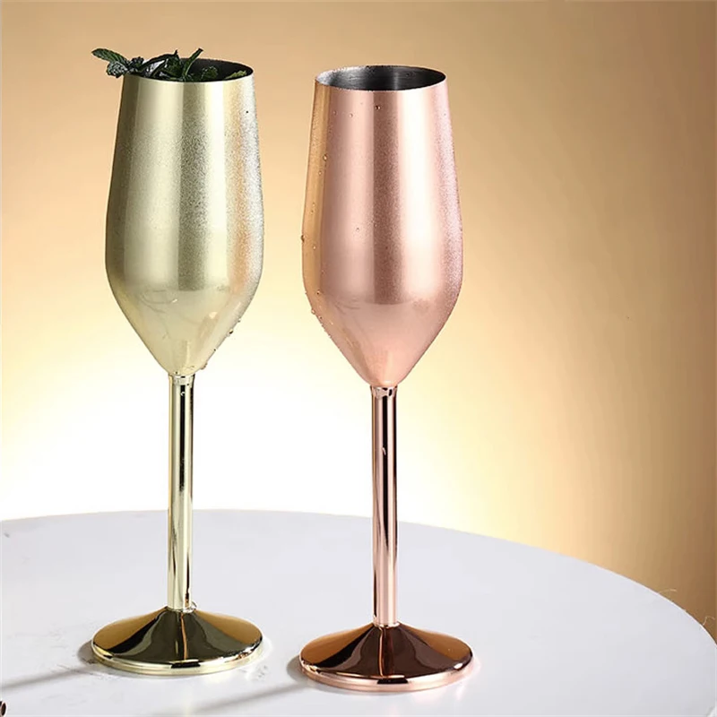 

Stainless Steel Cocktail Glasses, Drinkware, Household Goblet, Red Wine Champagne, Standing Cup, Creative KTV Bar, Metal Utensil