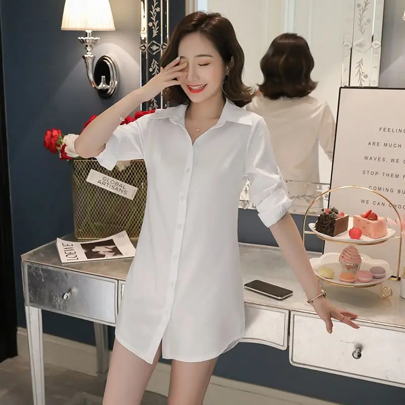 Women's Spring Autumn New Fashion Elegant Polo Collar Long Sleeve Solid Color Shirt Casual Versatile Commuter Comfortable Tops