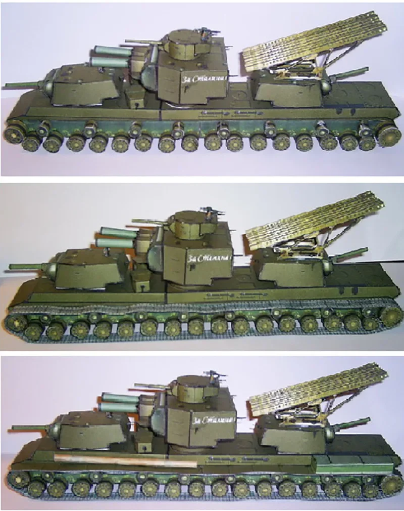 1:50 Sowjetunion KV6 schwerer Panzer Tierskulptur Panzer Papercraft Schlafzimmer Wohnzimmer handgemachtes DIY geometrisches Origami-Modell