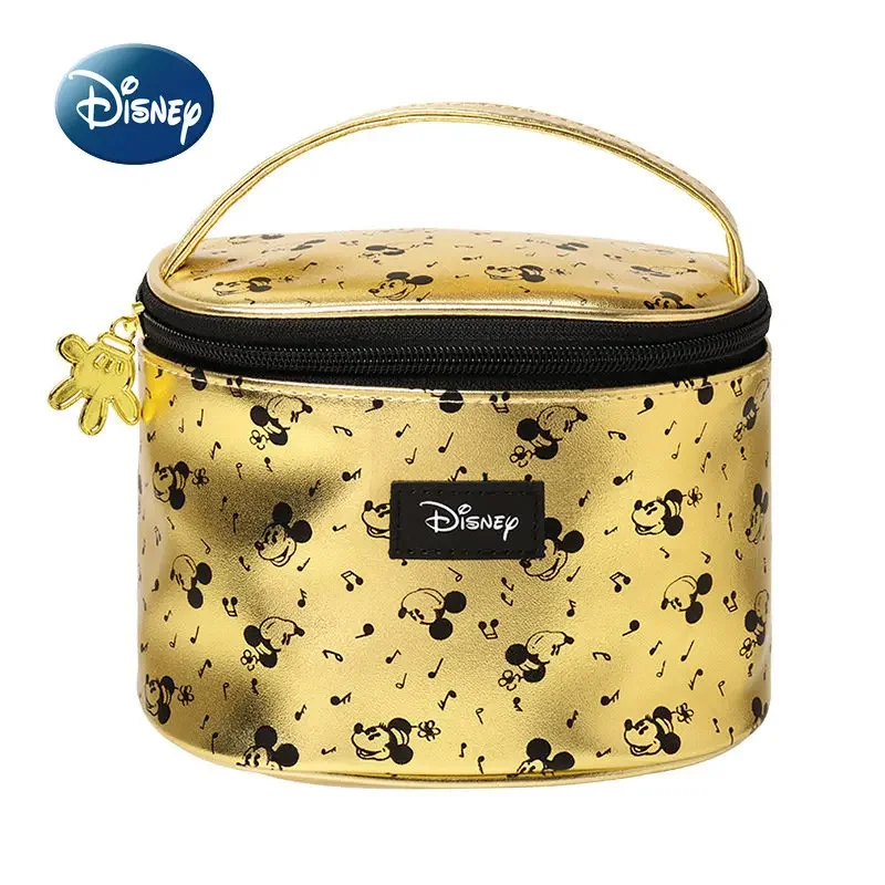 Disney Mickey New Cosmetic Bag Luxury Brand Original Fashionable Women's Portable Cosmetic Bag Large Capacity Cartoon Wash Bag