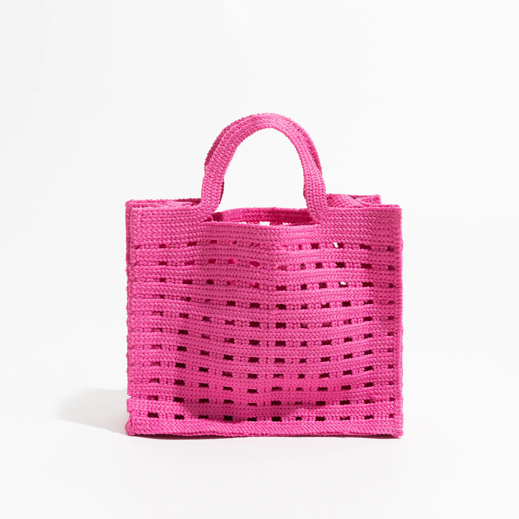 Bolso de hombro calado de punto de Color sólido a la moda, bolsos de mano de alta capacidad para mujer, bolsos de playa de viaje versátiles, Bolsa