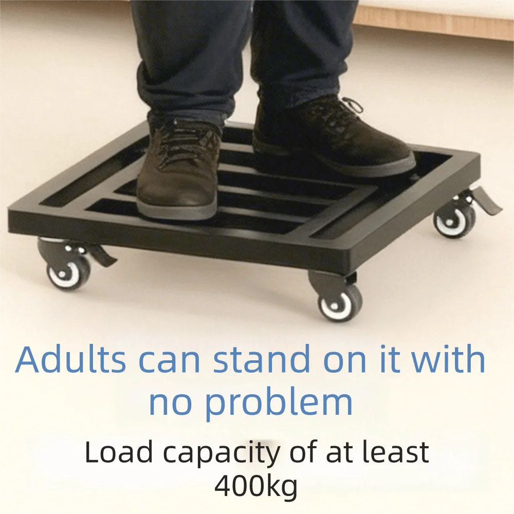 Heavy Duty Movable Plant Pot Base Flexible Wheels Strong Load-Bearing Universal Moving Dolly Sturdy Structure Square Shape