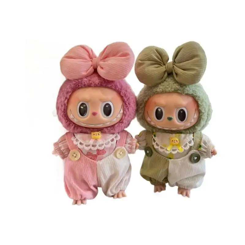 Für labubu v1/v2/v3 Vinylpuppe zwei Frühlings-Wild-Sommerflut spielen farblich passendes Overall-Set