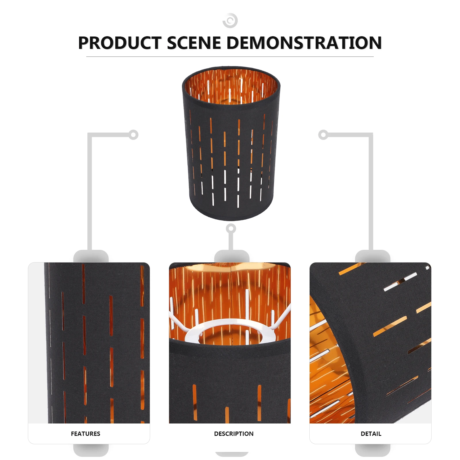 

Round Hollow Cloth Lampshade Modern Simple Design Soft Light Bedroom Home Decor Practical Table Lamp Cover Dust-Proof