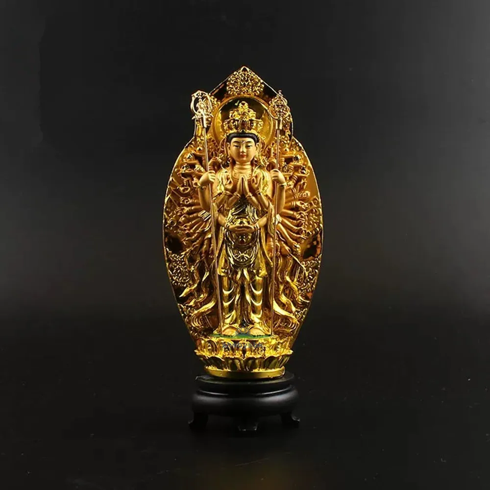

Guanyin Kwan Yin Statue The Thousand-Hand Bodhisattva Figurine Buddhist Statues Sculptures Home Decor For Good Luck