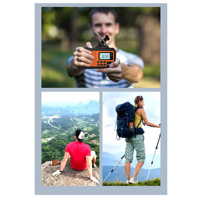 

M13K-Solar Hand Crank Emergency Radio 4000Mah Power Bank AM/FM NOAA Alert Weather Radio SOS Alarm Portable