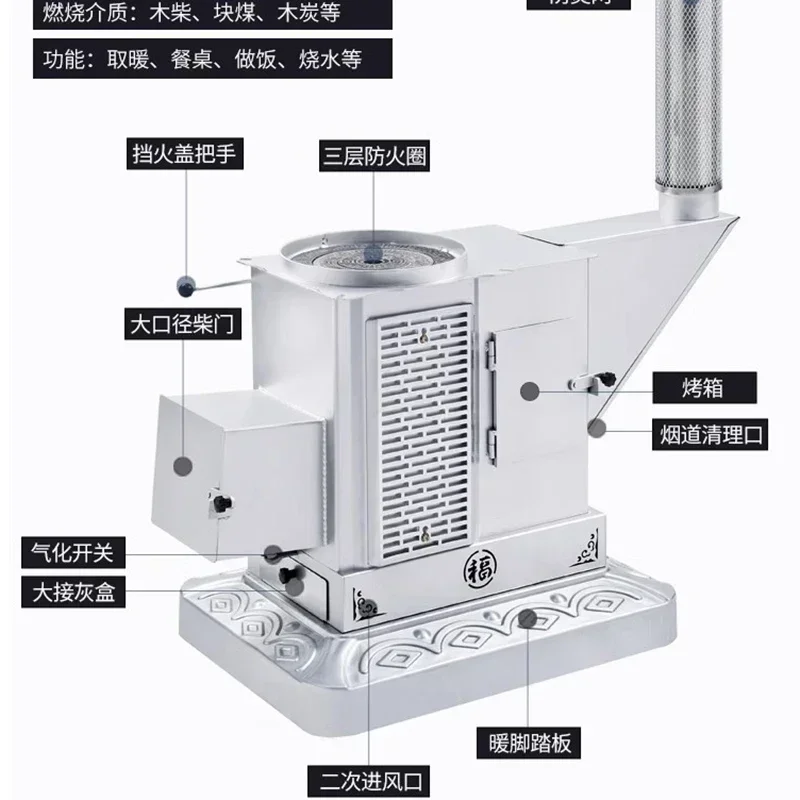 Originality Design Barbecue Grill Round Heating Patio Heaters Cooking Smoke Pipes Oven Kitchen Outdoor Furniture Varmekilde FYPH