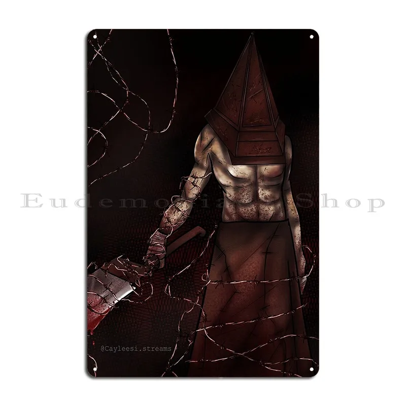 Cay S Pyramid Head Metal Plaque Printing Iron Mural Club Bar Customize Silent Hill 2 Tin Sign Poster