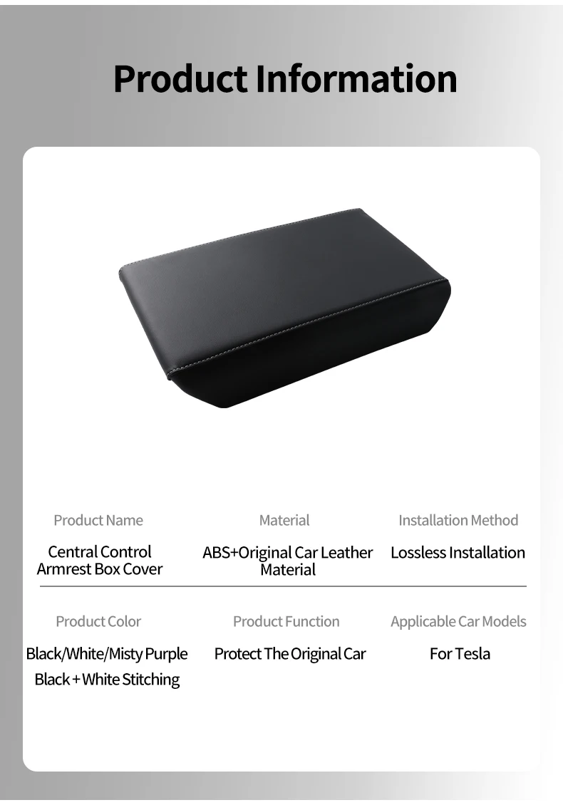 Mittelkonsolen-Armlehnenauflage für Tesla Model 3 Highland / Model Y Juniper ABS Armlehnenbox-Schutzabdeckung Autozubehör – Detail 15