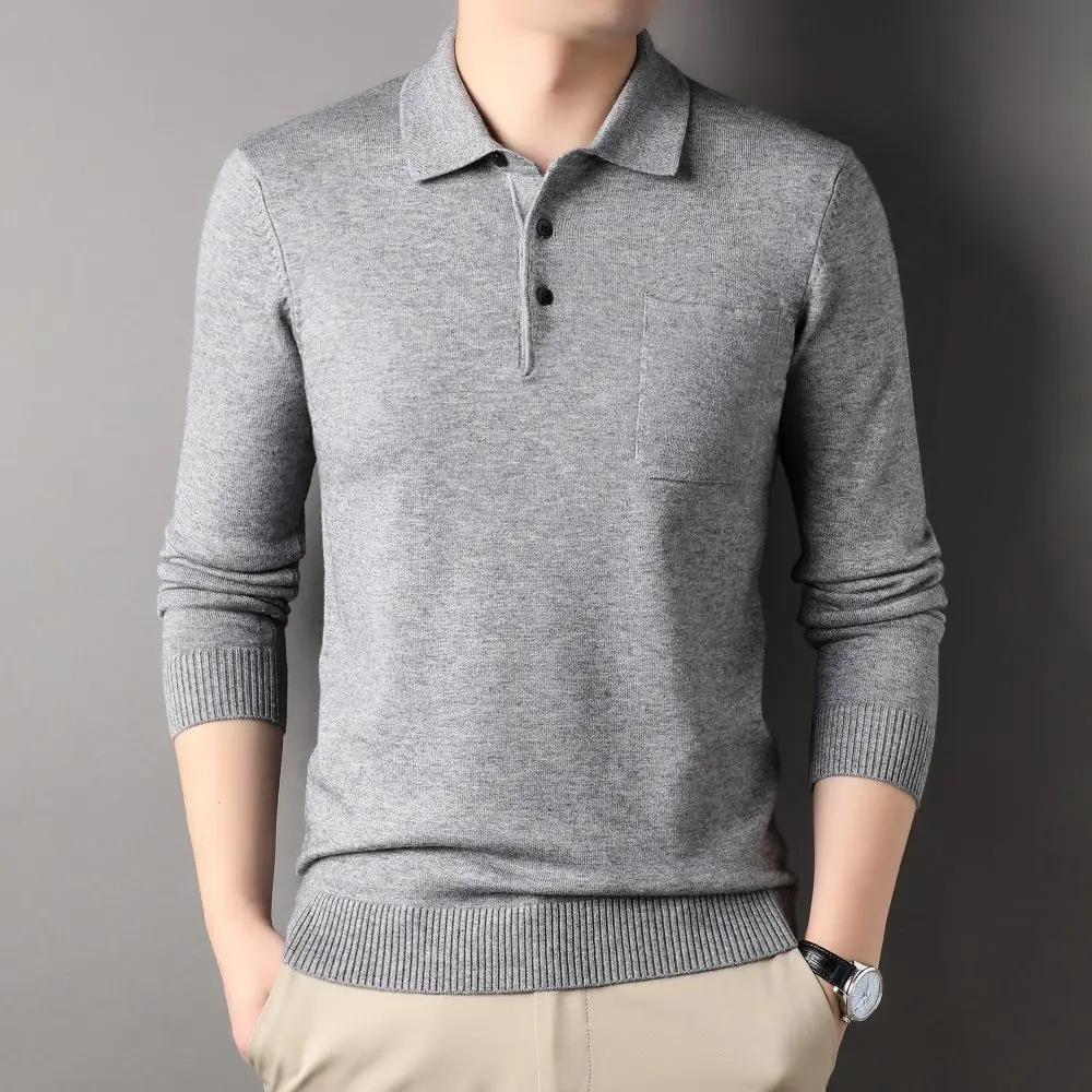 COHongleary-Pull à col polo pour homme, vêtement supérieur, veste élastique, confortable, affaires, décontracté, qualité, hiver, nouveau, S6119