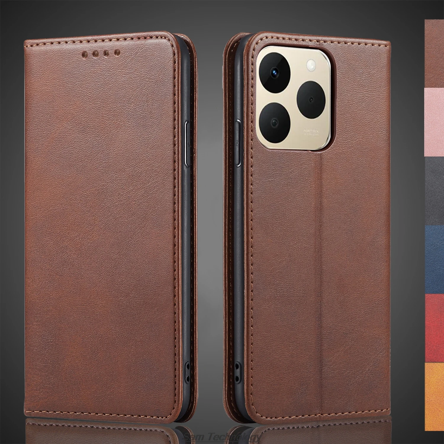 

Magnetic attraction Pu Leather Case for OPPO Realme 15T 5G Holster Flip Cover Case Wallet Phone Bags Capa Fundas Coque
