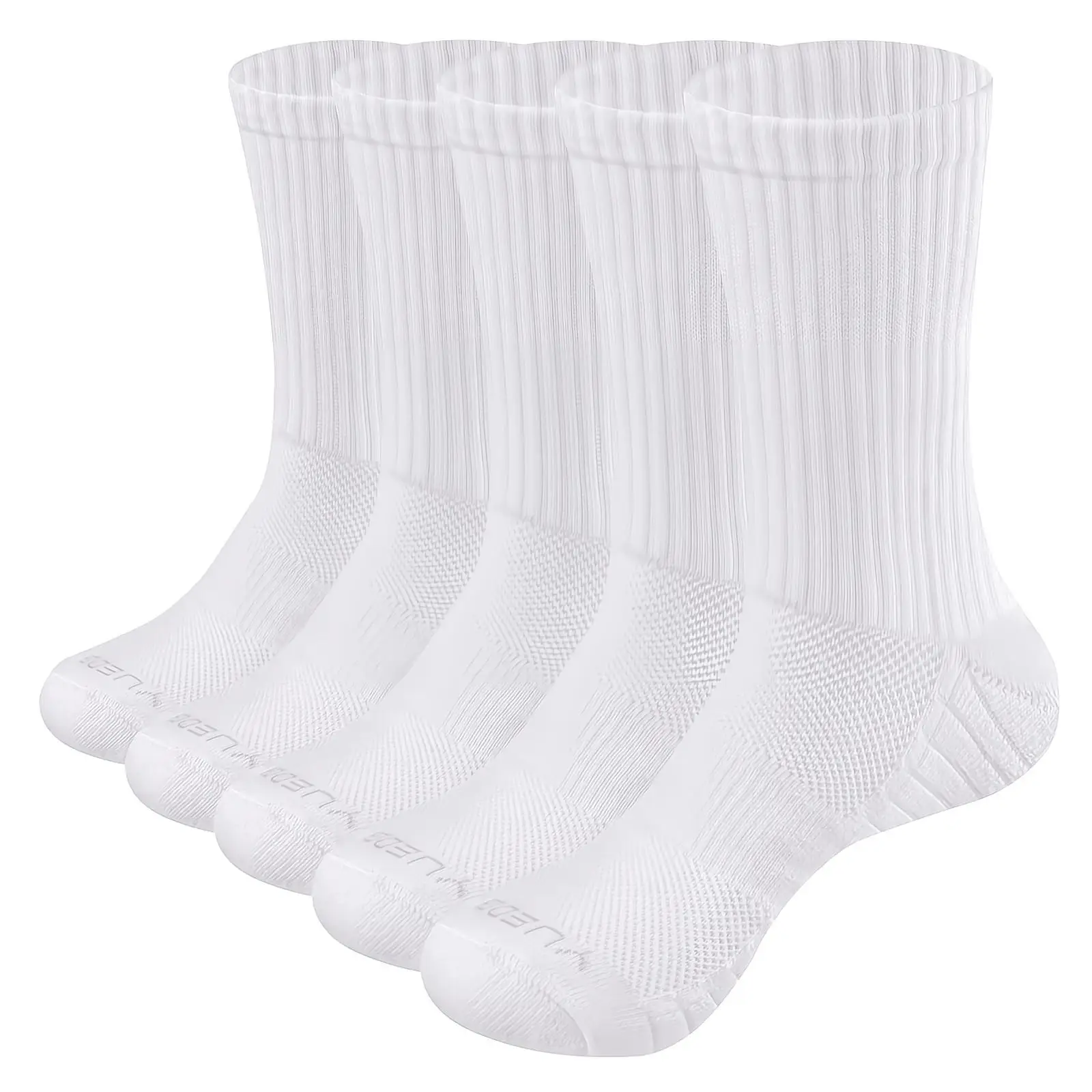 YUEDGE Women Socks White Black Warm Cotton Cushion Cycling Running Training Hiking Athletic Sports Crew Socks Size 36-43 EU