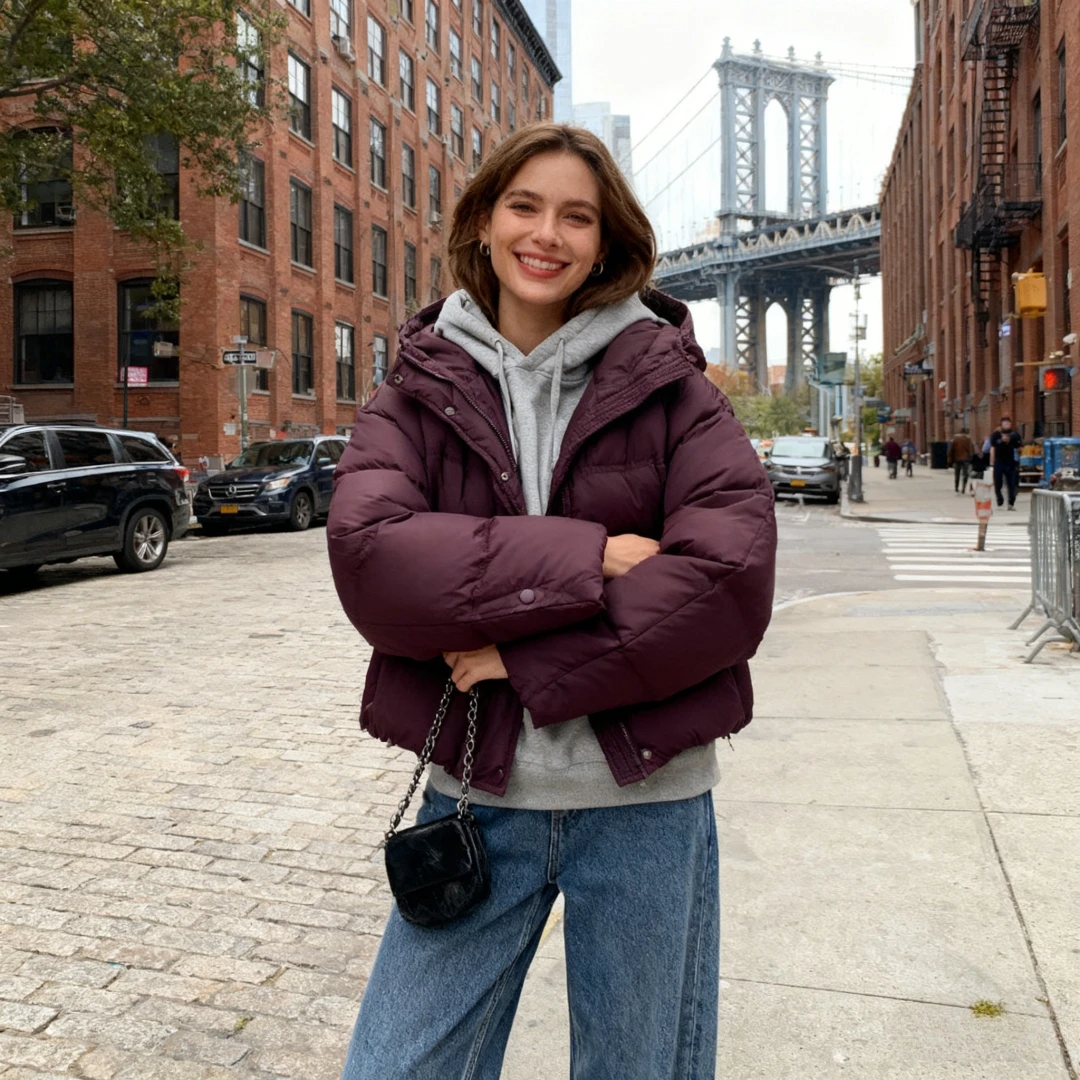 

Повседневная парка с капюшоном, женские однотонные парки, куртки-кардиганы на молнии, верхняя одежда с карманами и длинными рукавами, теплая зима 2025, свободная посадка