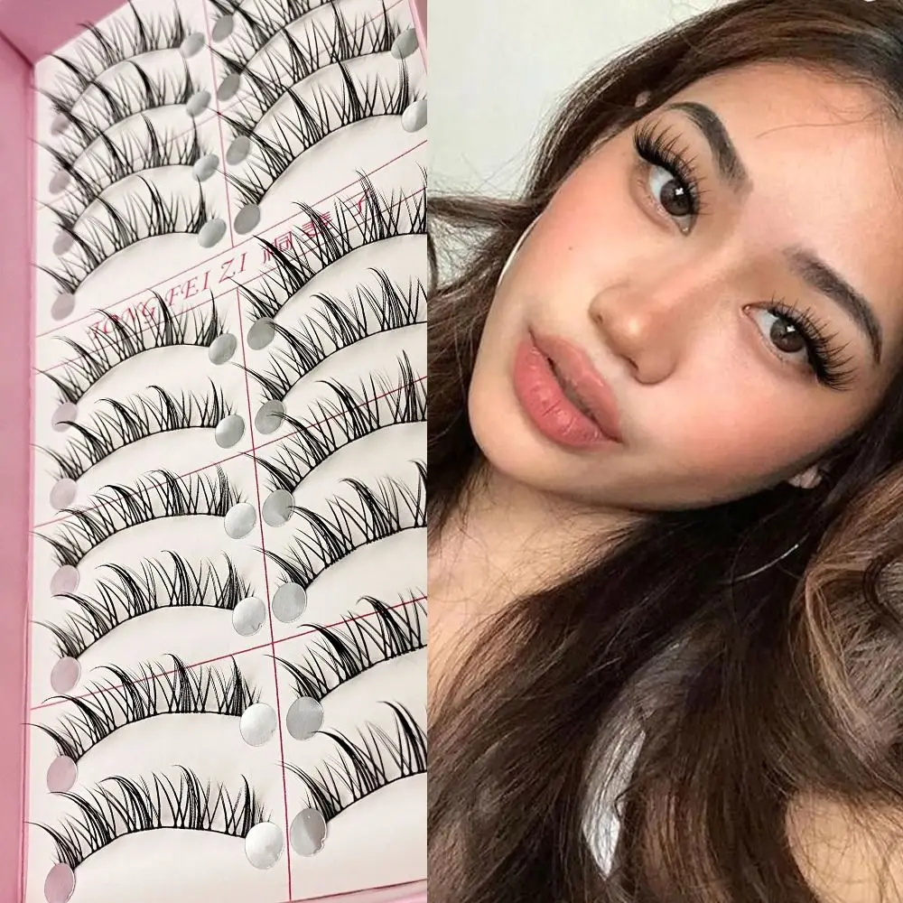 

3D Faux Mink Hair False Eyelashes Natural Long Wispy Crisscross Fake Eyelashes Fluffy Soft Eyelashes Extension Tools