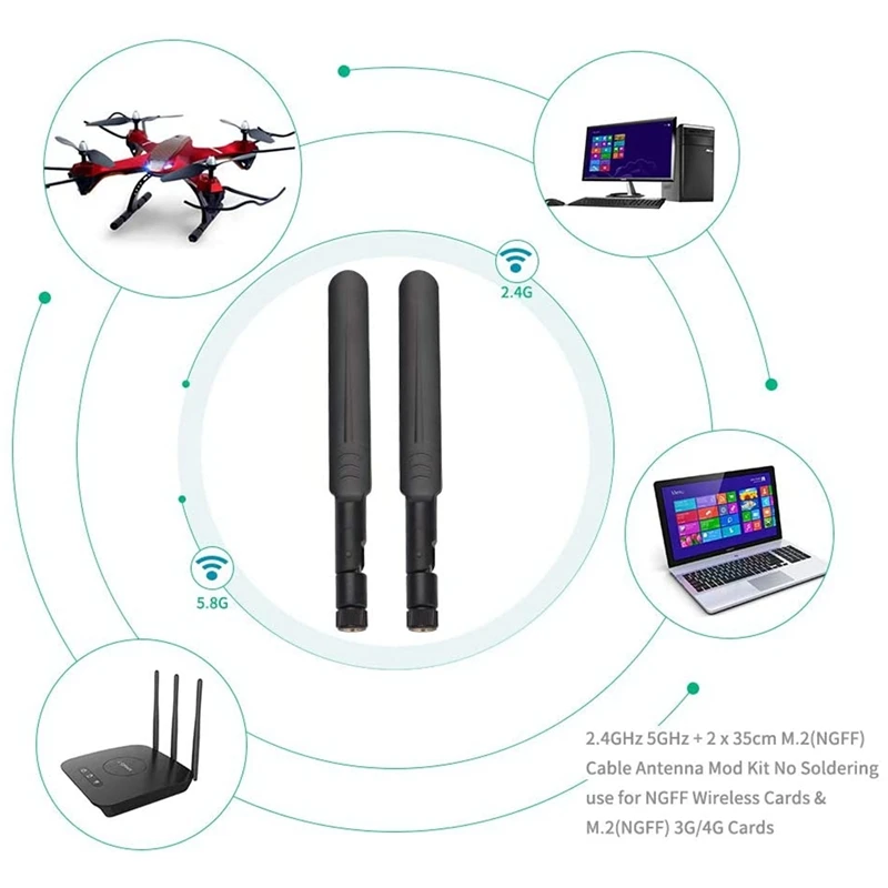 2.4G Wifi Antenna Pbx 5.8 Ghz 5G 2.4Ghz 8Dbi SMA Male Connector Dual Band 2.4G 5.8G 5G Wi Fi Antenne Router Antena