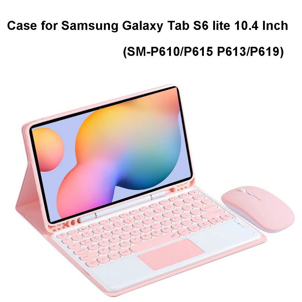 For Samsung Galaxy Tab S6 lite 10.4 Inch case, Bluetooth keyboard case for Samsung Tab S6 lite 10.4 Inch SM-P610/P615 P613/P619