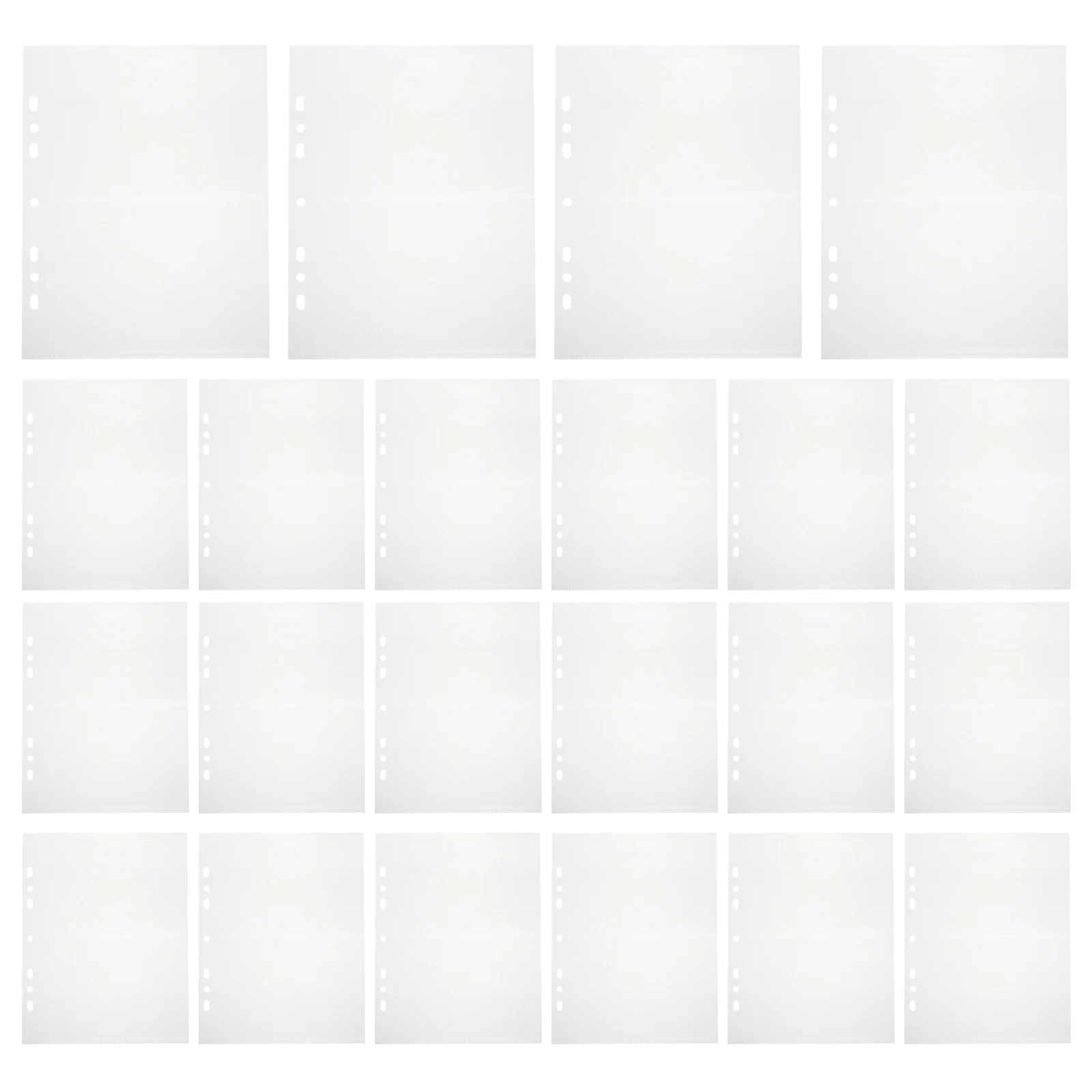 

A5 Binder Pockets For 7 Ring Binder Clear Plastic Sleeves Photo Album Refills Document Organizer Sheets – School Office