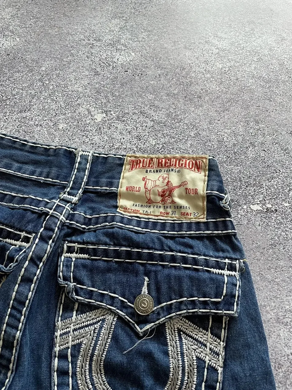 Short en jean brodé vintage unisexe, short de sport, rock, hip-hop, noir, rétro, punk, décontracté, Y2K, années 90