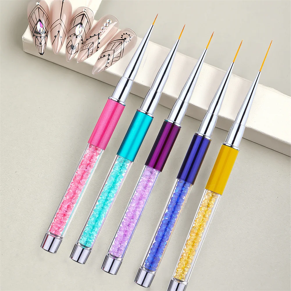 Monja Nail Art Brush Hook Line Polish UV Gel Painting Pen French Lines Stripes Grid Drawing Liner Manicure DIY Varnishes Tools