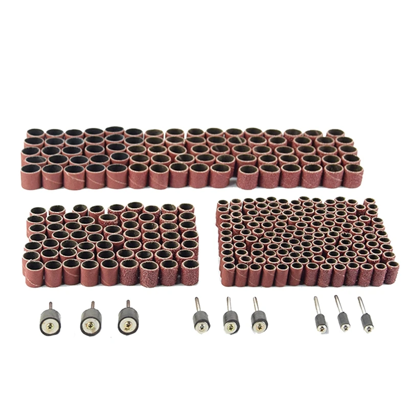 Sanding Drum Kit Sandpaper Ring Grinding Head Sandpaper Roll Rubber Mandrel For Dremel Rotary Tools Sandpaper