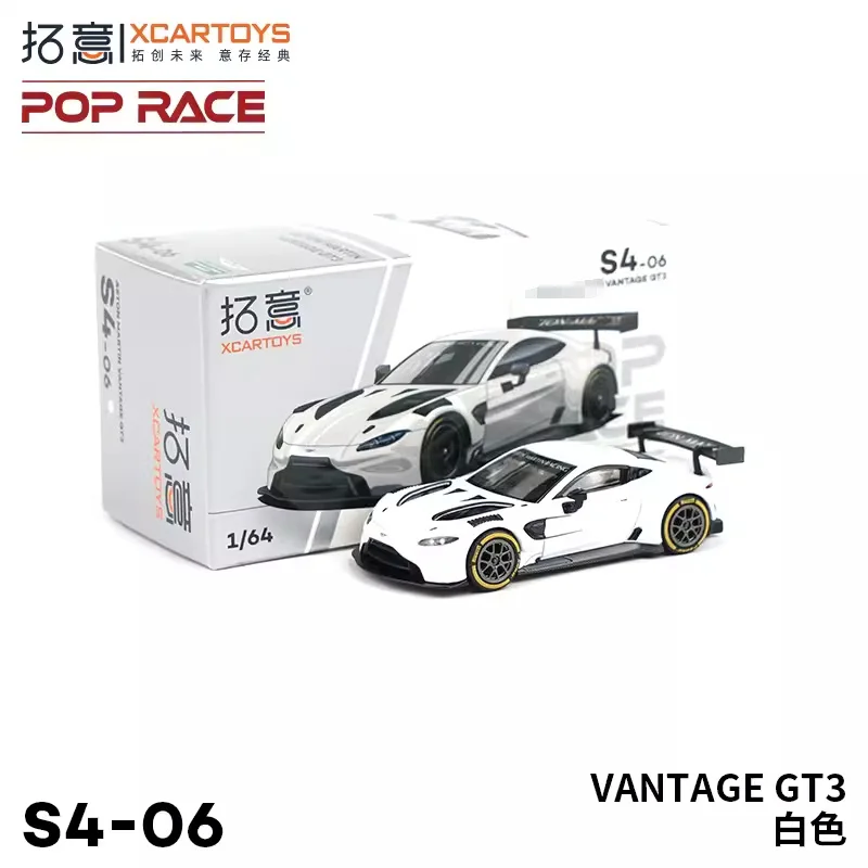 

XCartoys x POP RACE 1:64 AM GT3 WHITE Diecast Model Car