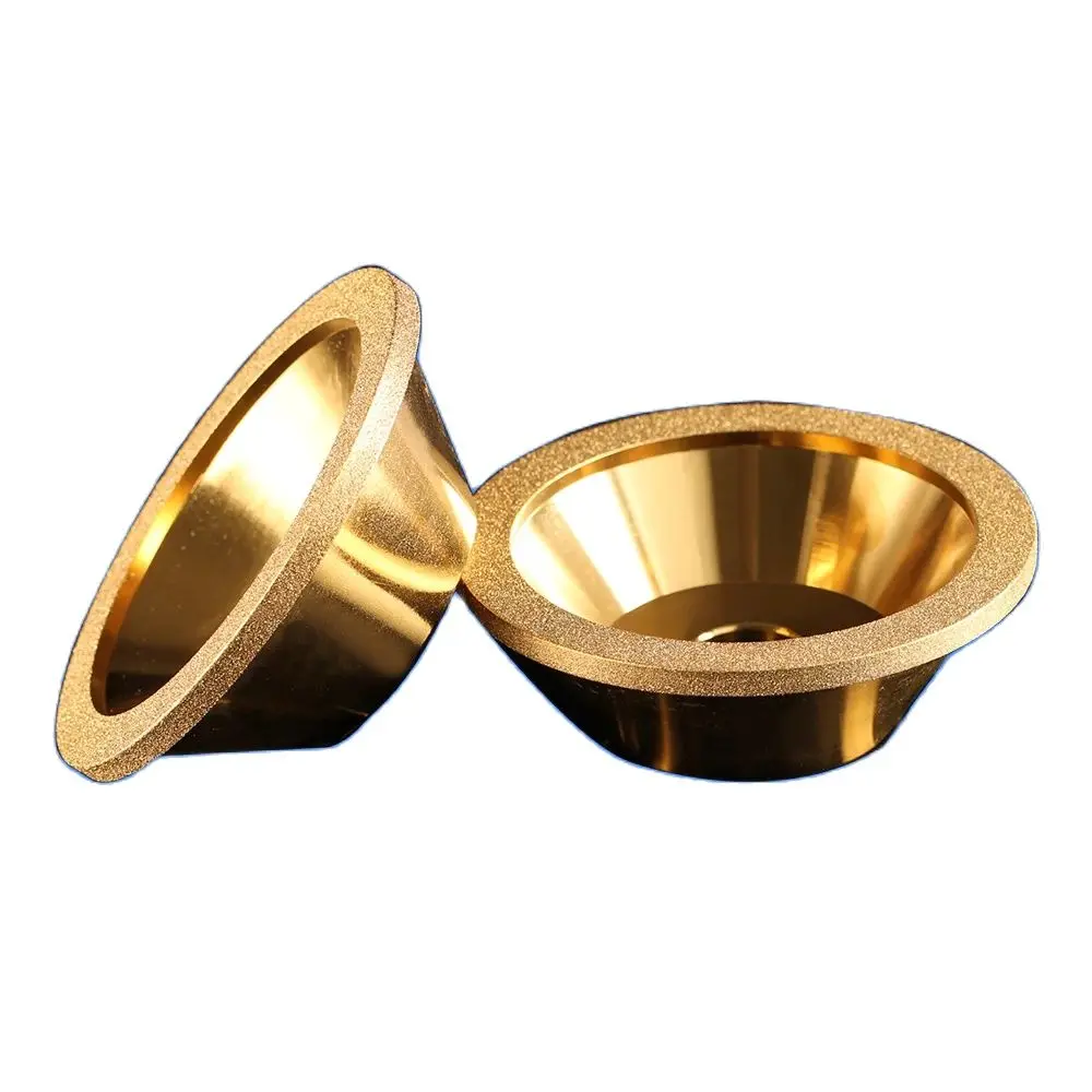 WeiTol 1pcs Golden diamond bowl type alloy grinding wheel High strength wear-resistant grinding wheel, manual, mechanical use