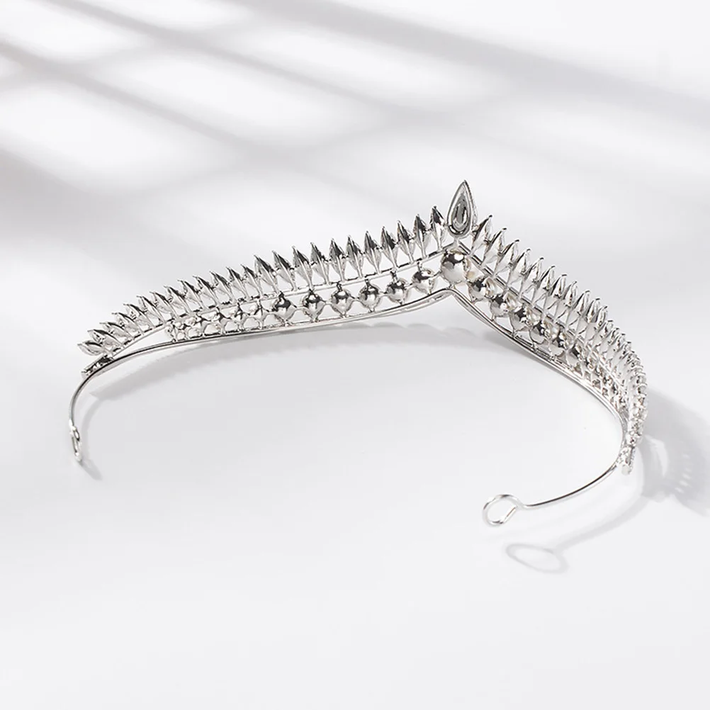 1pc Pearl Headwear Rhinestone Bridal Crown Lightweight Sparkling Crown For Wedding Banquet Party Hair Styling