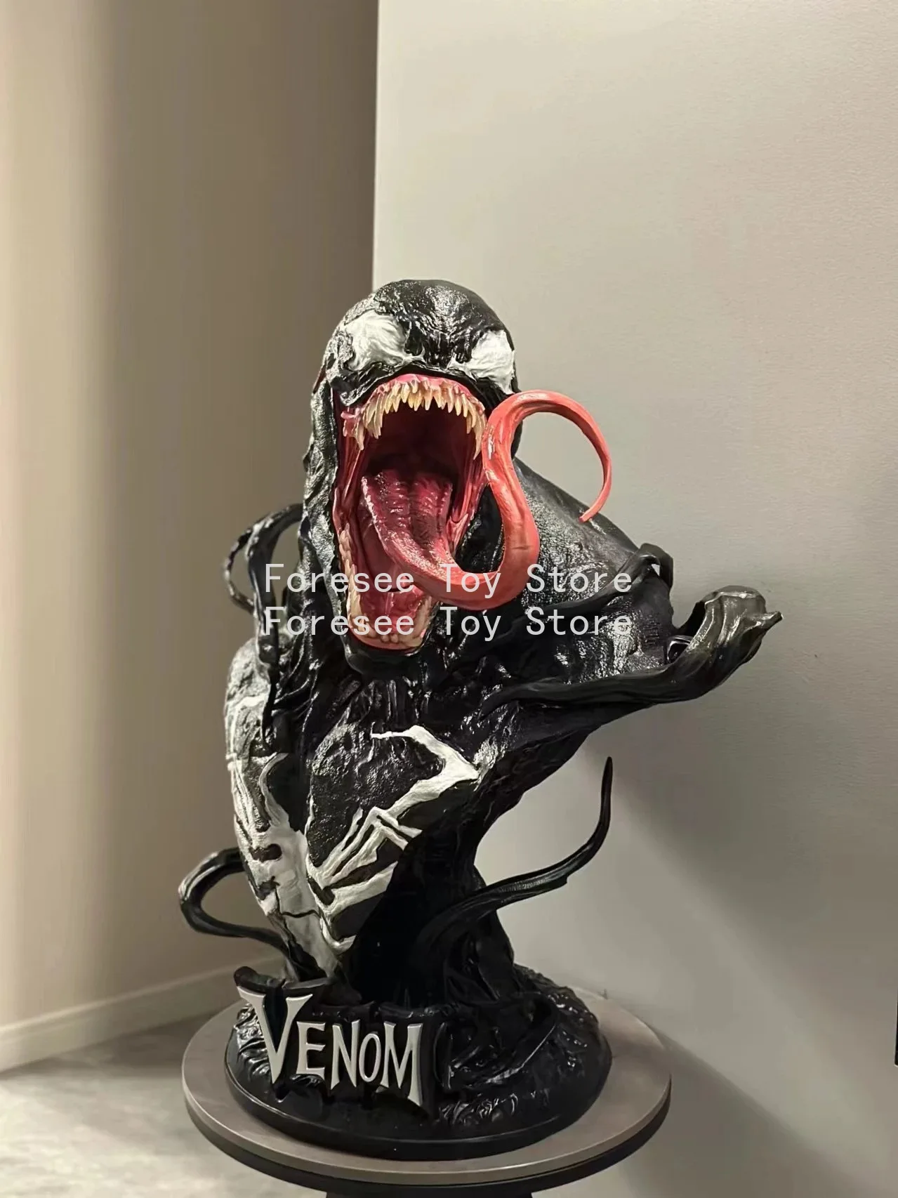 New 80cm Venom Bust Figure The Avengers Anime Surroundings Figure Collection Desktop Ornament Decorations Best Gift for Children