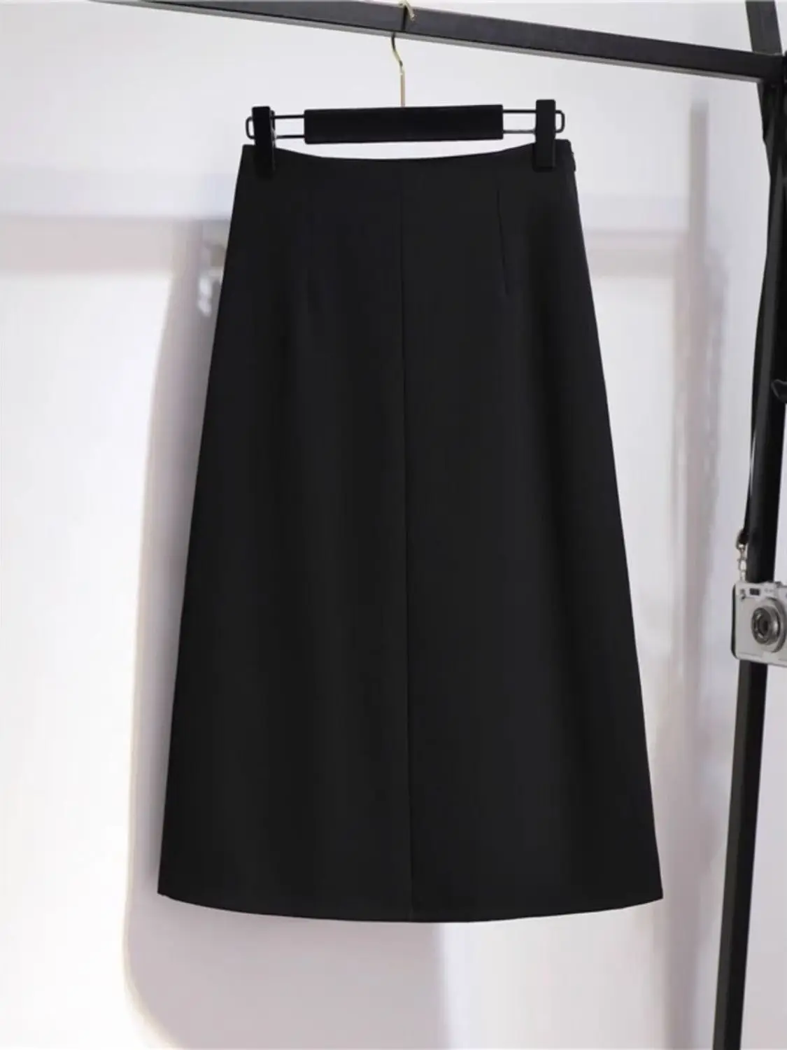 

New Arrival High Waist A-Line Skirt for Women Mid-Length Korean Style Commute Polyester Fiber Casual Shape Sandal Shape