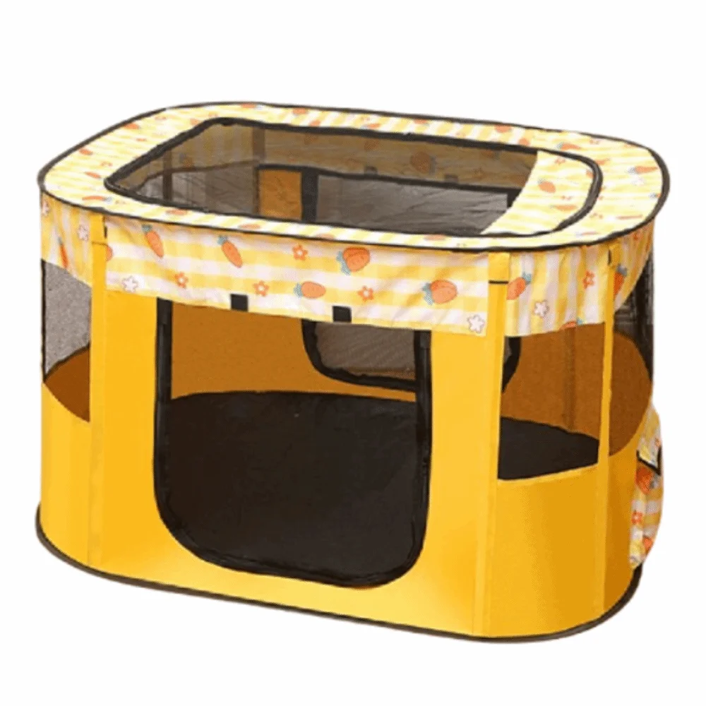

Comfortable Portable Pet Playpen Collapsible Breathable Folding Pet Cage Removable 300D Oxford Cloth Cat Delivery Room Camping