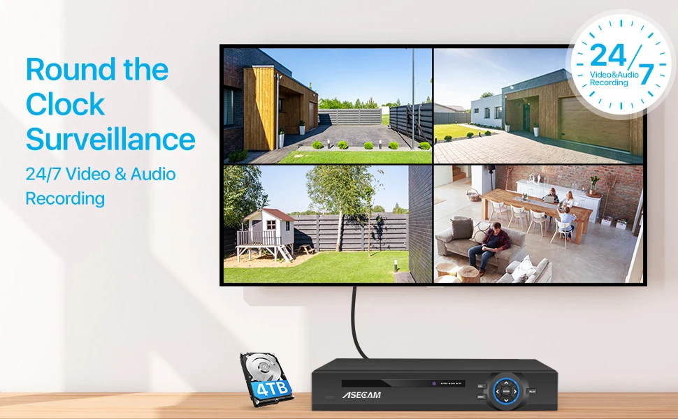 ASECAM 8MP 4K регистратор видеонаблюдения POE NVR H.265 IP камера система Onvif Распознавание лиц P2P Аудио ИП видеорегистратор XMeye ASECAM 8MP 4K регистратор видеонаблюдения POE NVR H.265 IP камера система Onvif Распознавание лиц P2P Аудио ИП видеорегистратор XMeye