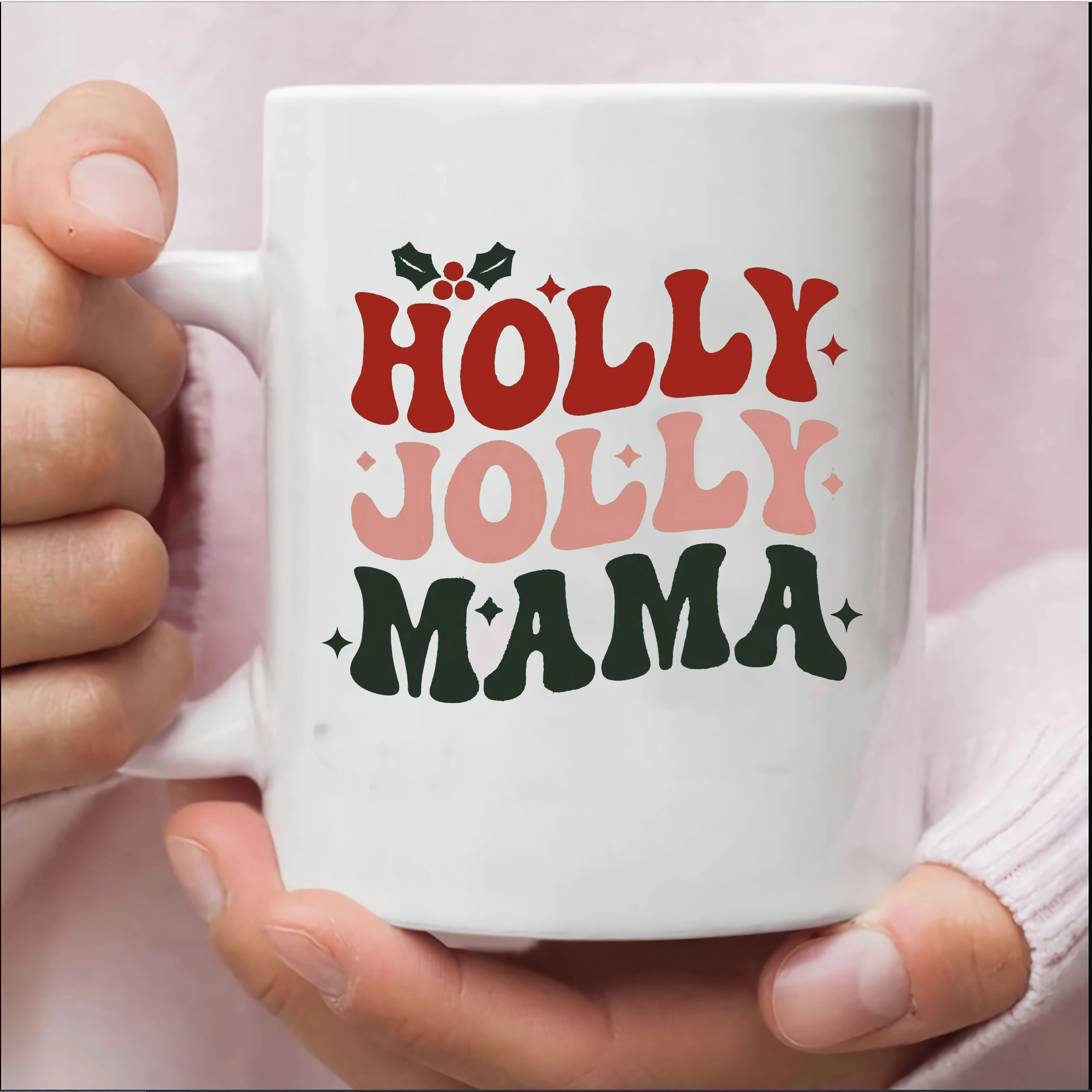 Holly Jolly Mama Elegant Mug Mom Christmas Gift Holly Jolly Mama Christmas Ceramic Coffee Mug For Mom Happy Christmas