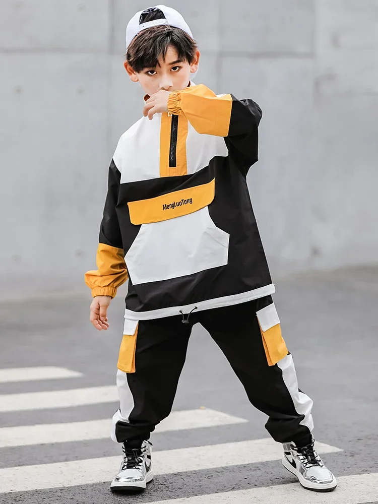 Trajes deportivos de Hip Hop para niños y niñas, trajes de actuación de Jazz, Ropa de baile Rave de Hip Hop, holgada, 2023