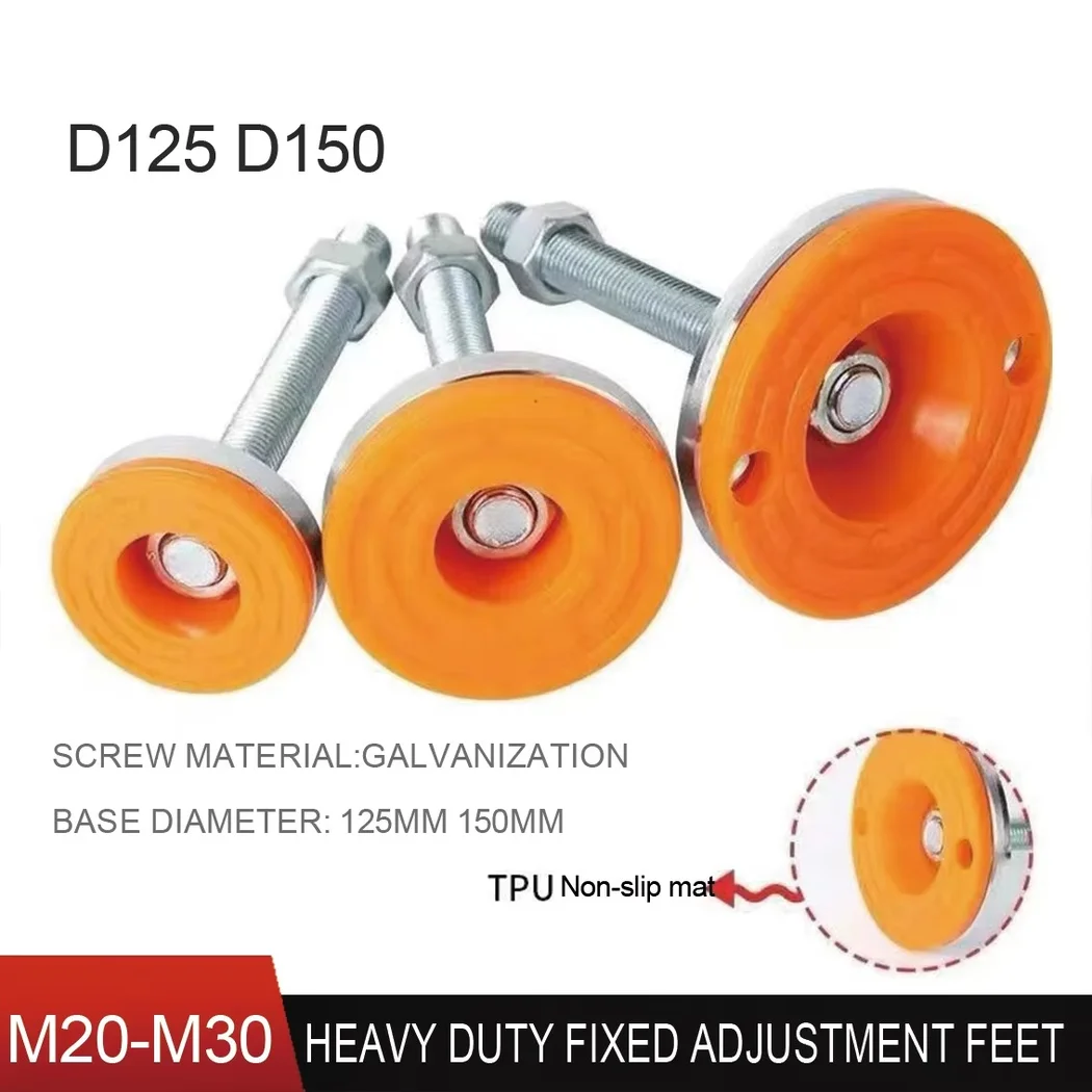 1Pcs M20-M30 Heavy Duty Anti Slip Shock-Absorbing Foot Cup Fixed Machine Tool Adjusting Foot with Rubber Pad Buffering Equipment