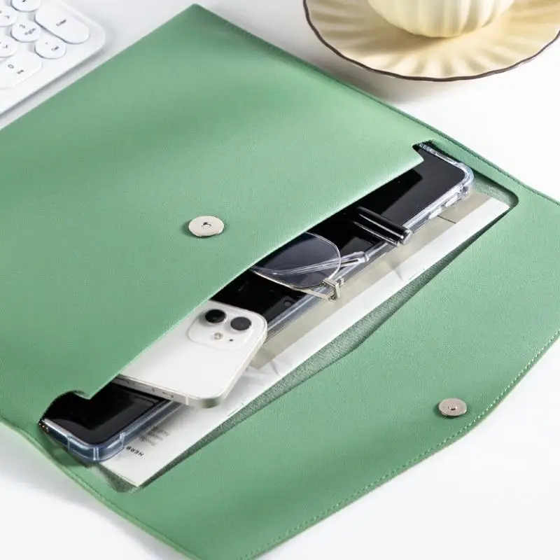 【xxx】A4 Leather Document Storage Bag Briefcase Simple And Retro Single-layer Thick And Waterproof Large Capacity Business Bag