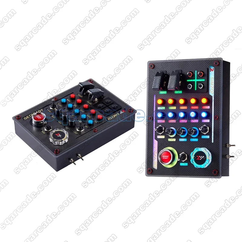 Simulator Balap SIMZQI X5 RGB Kotak Kontrol Kotak Tombol Pusat Balap PC USB Multifungsi untuk Thrustmaster Logitech Simaginic
