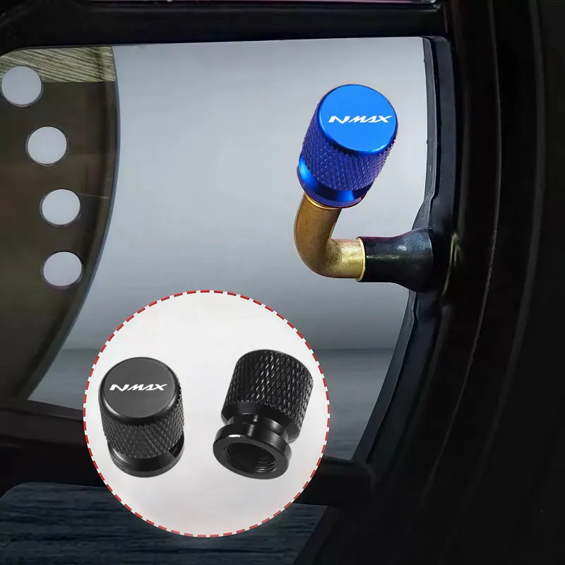 2 Pcs Motorcycle Accessories For YAMAHA Nmax N-max 125 155 2017 2018 2019 2020- 2023 Metal Tire Valve Air Port Stem Cover Caps