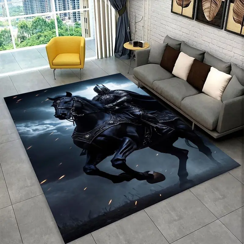Templar Knight Dark Cavalier Crusaders Cartoon Large Area Rug Non-slip Carpet for Bedroom Living Room Sofa Doormat Floor Mat