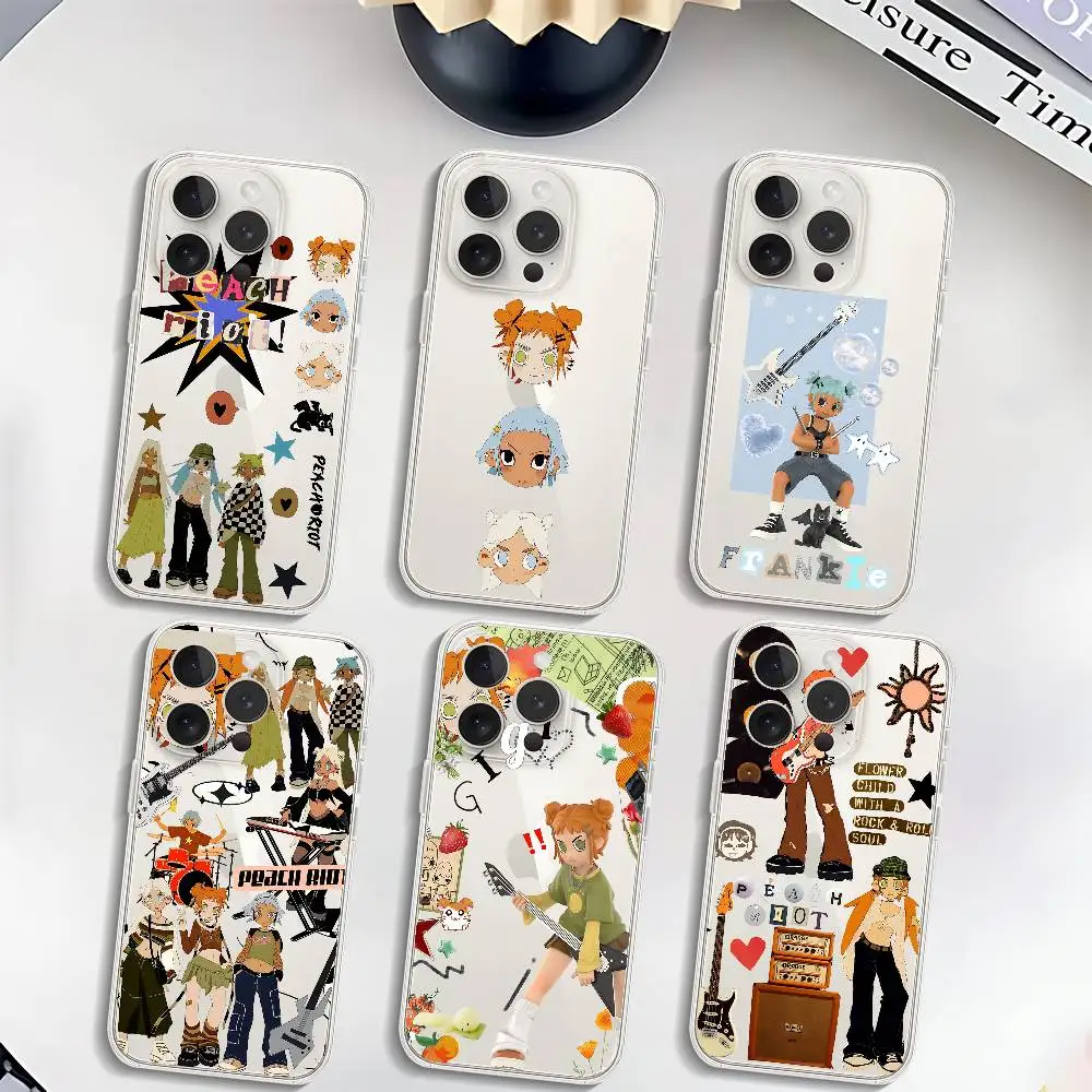 Art Peach R-Riot Rise Handyhülle für iPhone 17 16 15 11 14 12 13 16 Pro Max X XR XS Max Plus Transparente Weiche Schutzhülle