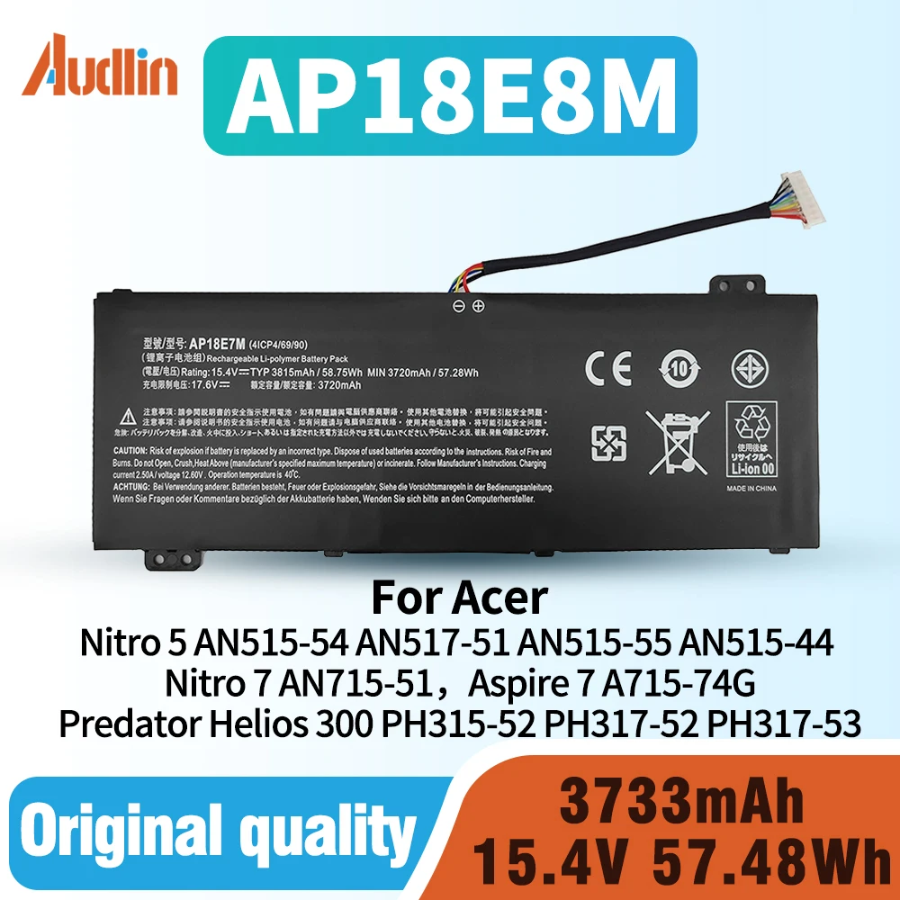 AP18E7M AP18E8M Battery for Acer Nitro 5 AN515-54 AN517-51 AN515-55 AN515-44 AN515-43 Nitro AN715-51 PH315-52 PH317-52 PH317-53