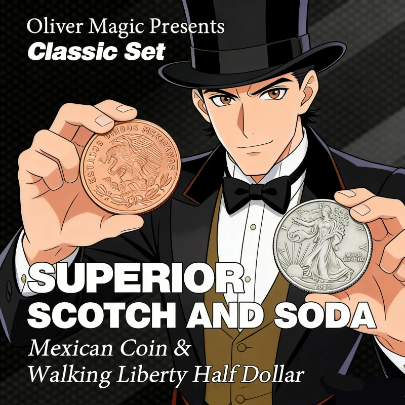 

Магический трюк с монетами Superior Scotch and Soda – магнитные монеты с двойной блокировкой, классический реквизит для фокусников, легко выполнимый, не требующий сложной манипуляции.