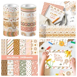Cartoon Rainbow Daisy Bohemian Style Washi Tape Sticker Background Scrapbooking Card Making Decorative Paper DIY Origami Paper