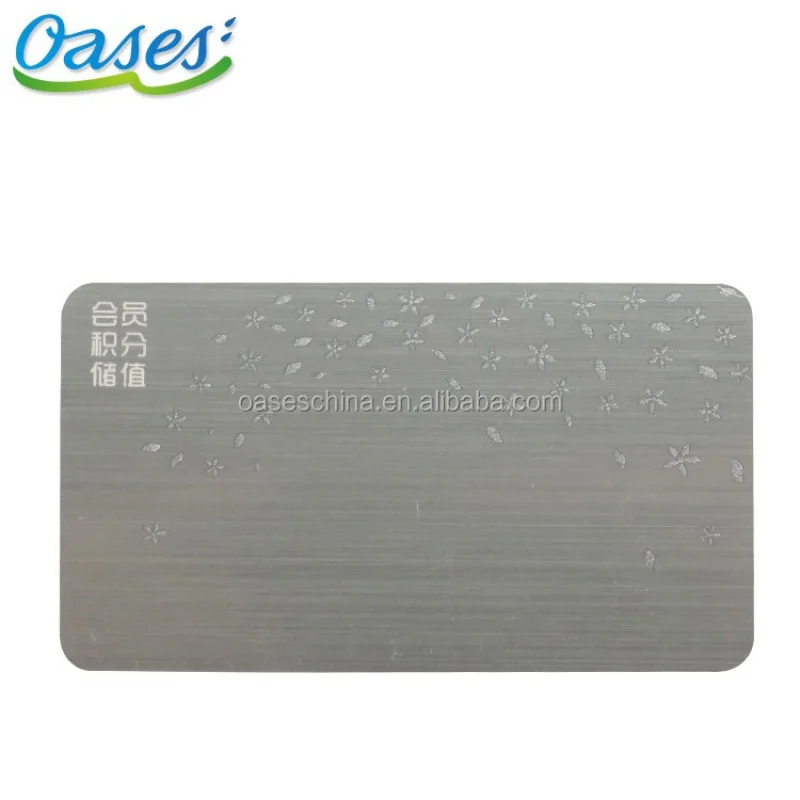 piecesSilver brushed laser cut logo engraved metal business cardCustom