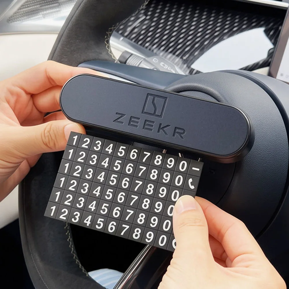 Fit For Zeekr 9X 2025-2026 Car emporary Parking Number Plate Car Moving Phone Card Holder Auto Interior Modification Accessories