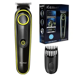 Kemei Adjustable Beard Hair Trimmer For Men Electric Facial Grooming Hair Clipper Electric Hair Cutting Machine Rechargeable